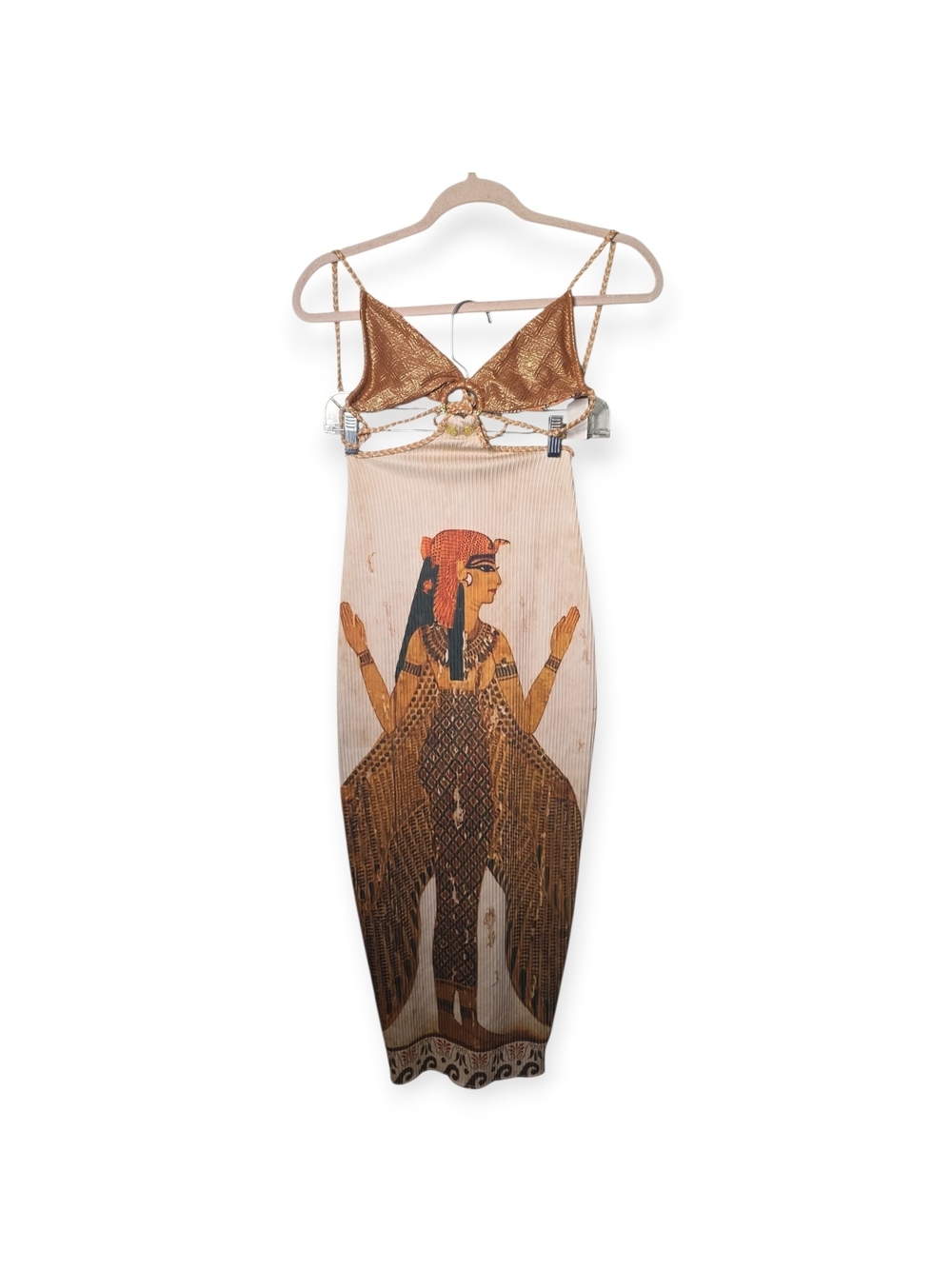 Women's NWT Akosha Swimwear Rosario Skirt Nefretiti printed cover-up dress,small
